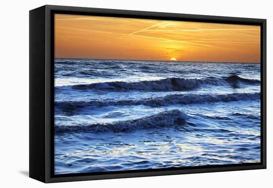 Sunset at Brighton Beach, Sussex, England, United Kingdom, Europe-Mark Mawson-Framed Premier Image Canvas