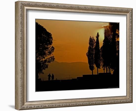 Sunset at Calcium Terraces, Pumakale, Turkey-Joe Restuccia III-Framed Photographic Print