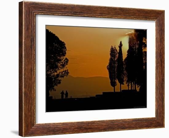 Sunset at Calcium Terraces, Pumakale, Turkey-Joe Restuccia III-Framed Photographic Print