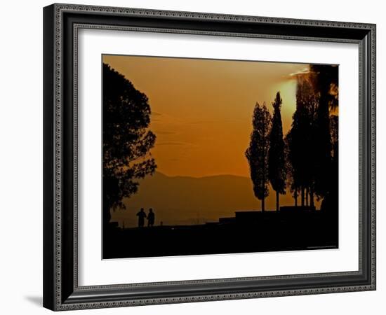 Sunset at Calcium Terraces, Pumakale, Turkey-Joe Restuccia III-Framed Photographic Print