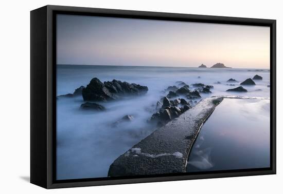 Sunset at Cape Cornwall, Brisons, Cornwall, England, United Kingdom, Europe-Bill Ward-Framed Premier Image Canvas