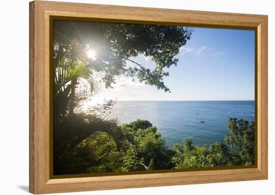 Sunset at Castara Bay in Tobago, Trinidad and Tobago, West Indies, Caribbean, Central America-Alex Treadway-Framed Premier Image Canvas