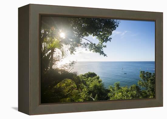 Sunset at Castara Bay in Tobago, Trinidad and Tobago, West Indies, Caribbean, Central America-Alex Treadway-Framed Premier Image Canvas