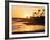 Sunset at Corona Del Mar Beach, Newport Beach, Orange County, California, United States of America,-Richard Cummins-Framed Photographic Print