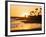 Sunset at Corona Del Mar Beach, Newport Beach, Orange County, California, United States of America,-Richard Cummins-Framed Photographic Print