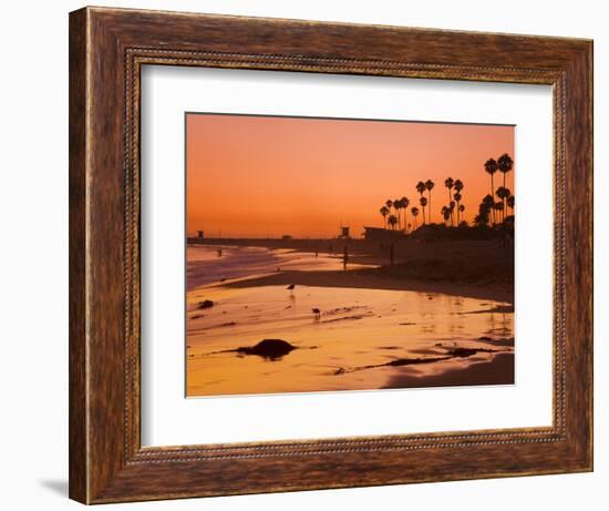 Sunset at Corona Del Mar Beach, Newport Beach, Orange County, California, United States of America,-Richard Cummins-Framed Photographic Print