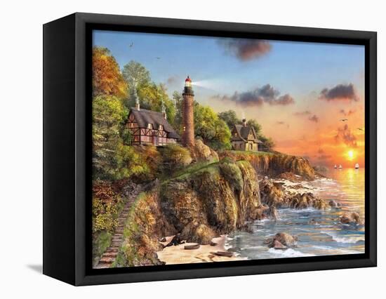 Sunset at Craggy Point-Dominic Davison-Framed Stretched Canvas