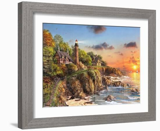 Sunset at Craggy Point-Dominic Davison-Framed Art Print