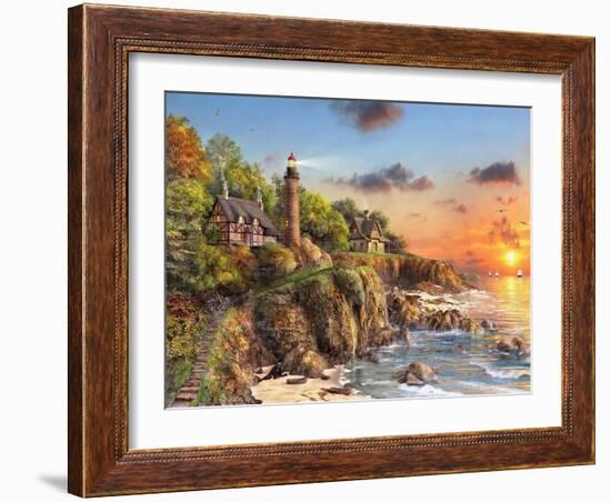 Sunset at Craggy Point-Dominic Davison-Framed Art Print