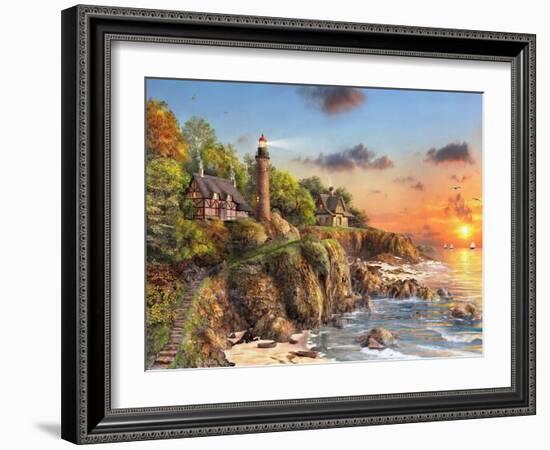 Sunset at Craggy Point-Dominic Davison-Framed Art Print