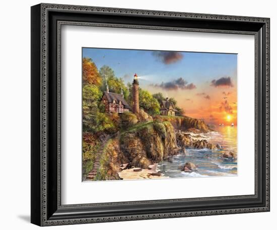 Sunset at Craggy Point-Dominic Davison-Framed Art Print