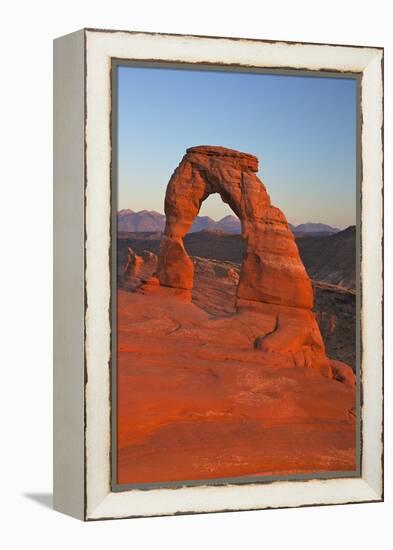 Sunset at Delicate Arch, Arches National Park, Moab, Utah, United States of America, North America-Peter Barritt-Framed Premier Image Canvas