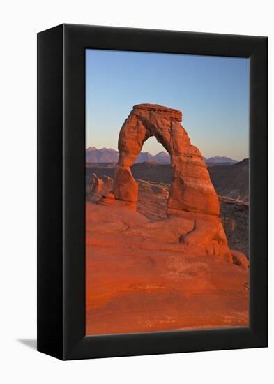 Sunset at Delicate Arch, Arches National Park, Moab, Utah, United States of America, North America-Peter Barritt-Framed Premier Image Canvas