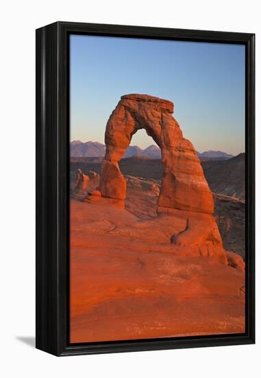 Sunset at Delicate Arch, Arches National Park, Moab, Utah, United States of America, North America-Peter Barritt-Framed Premier Image Canvas