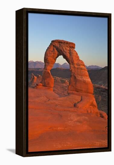 Sunset at Delicate Arch, Arches National Park, Moab, Utah, United States of America, North America-Peter Barritt-Framed Premier Image Canvas