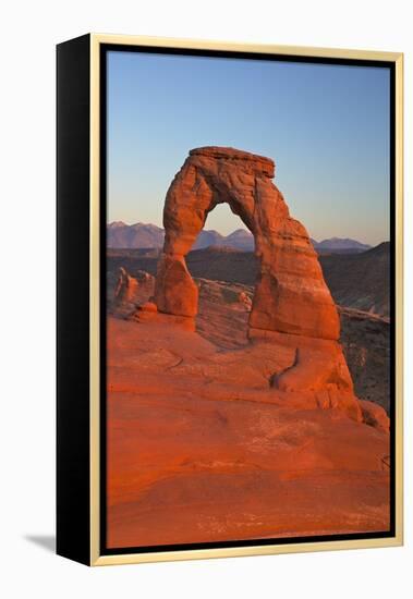 Sunset at Delicate Arch, Arches National Park, Moab, Utah, United States of America, North America-Peter Barritt-Framed Premier Image Canvas