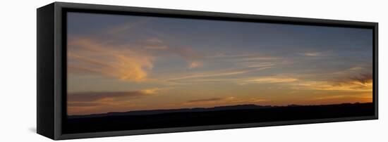 Sunset at edge of Erg Chebbi dunes, Errachidia Province, Meknes-Tafilalet, Morocco-null-Framed Premier Image Canvas