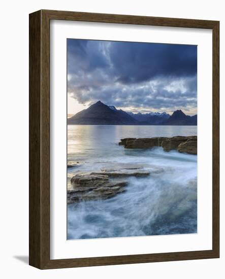 Sunset at Elgol Beach on Loch Scavaig, Cuillin Mountains, Isle of Skye, Scotland-Chris Hepburn-Framed Photographic Print