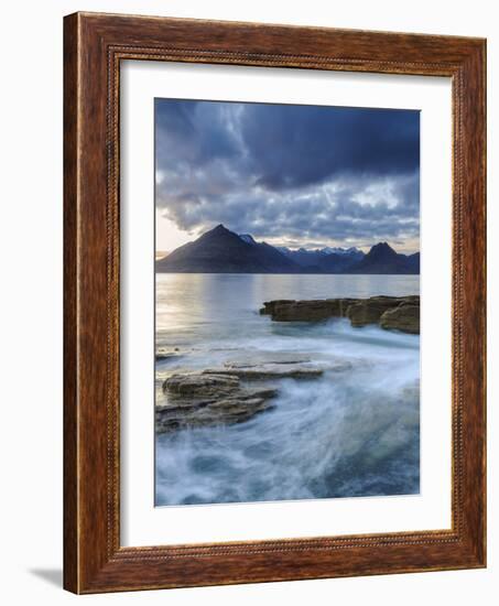 Sunset at Elgol Beach on Loch Scavaig, Cuillin Mountains, Isle of Skye, Scotland-Chris Hepburn-Framed Photographic Print