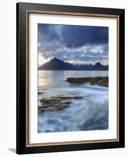 Sunset at Elgol Beach on Loch Scavaig, Cuillin Mountains, Isle of Skye, Scotland-Chris Hepburn-Framed Photographic Print