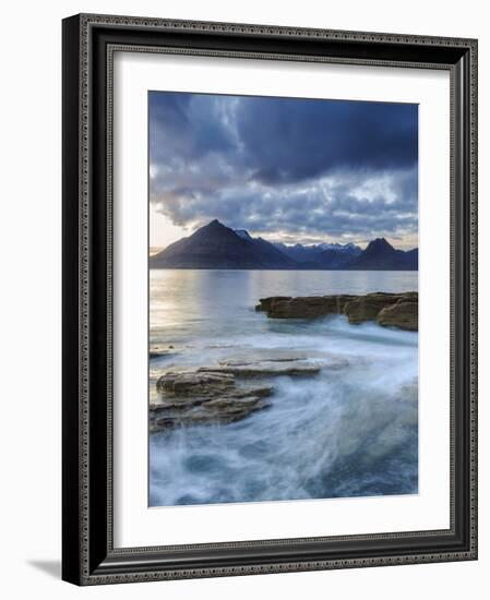 Sunset at Elgol Beach on Loch Scavaig, Cuillin Mountains, Isle of Skye, Scotland-Chris Hepburn-Framed Photographic Print