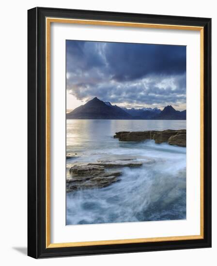 Sunset at Elgol Beach on Loch Scavaig, Cuillin Mountains, Isle of Skye, Scotland-Chris Hepburn-Framed Photographic Print