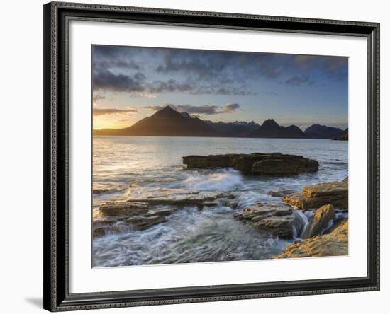 Sunset at Elgol Beach on Loch Scavaig, Cuillin Mountains, Isle of Skye, Scotland-Chris Hepburn-Framed Photographic Print