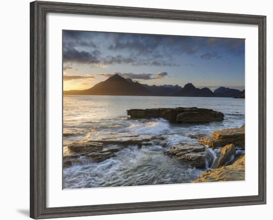 Sunset at Elgol Beach on Loch Scavaig, Cuillin Mountains, Isle of Skye, Scotland-Chris Hepburn-Framed Photographic Print