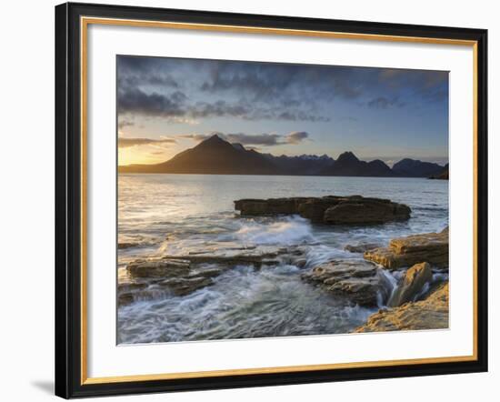 Sunset at Elgol Beach on Loch Scavaig, Cuillin Mountains, Isle of Skye, Scotland-Chris Hepburn-Framed Photographic Print