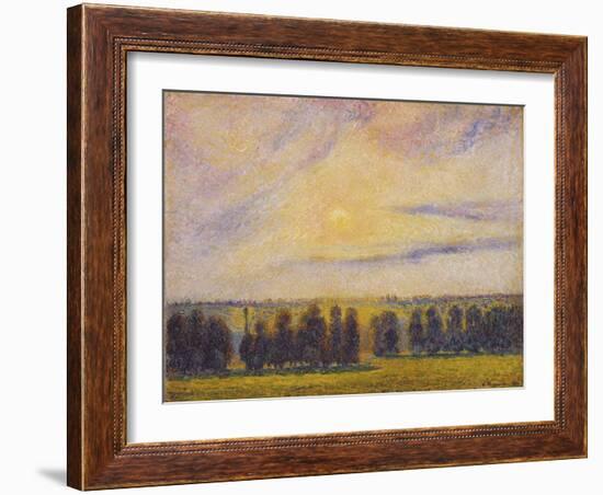 Sunset at Èragny, 1890-Camille Pissarro-Framed Giclee Print