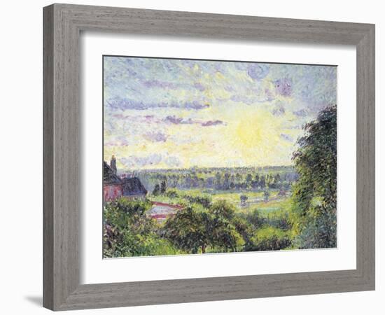 Sunset at Eragny, 1891-Camille Pissarro-Framed Giclee Print