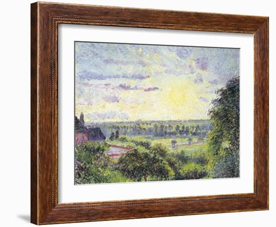 Sunset at Eragny, 1891-Camille Pissarro-Framed Giclee Print