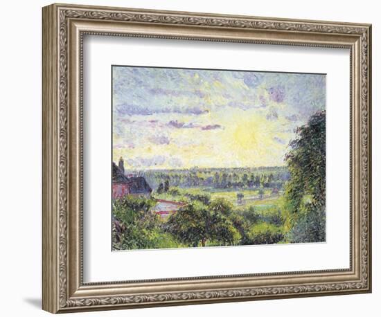 Sunset at Eragny, 1891-Camille Pissarro-Framed Giclee Print