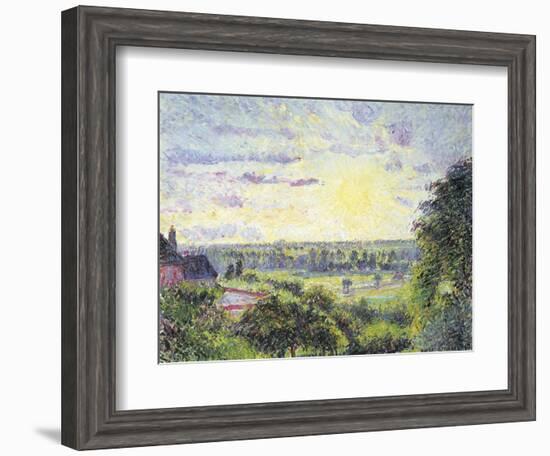 Sunset at Eragny, 1891-Camille Pissarro-Framed Giclee Print