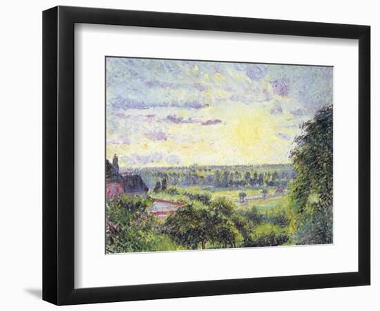 Sunset at Eragny, 1891-Camille Pissarro-Framed Giclee Print
