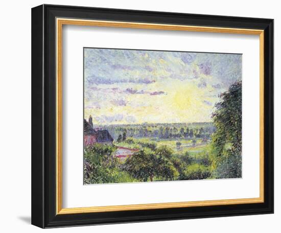 Sunset at Eragny, 1891-Camille Pissarro-Framed Giclee Print