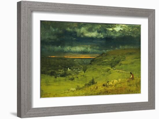 Sunset at et retat-George Inness-Framed Giclee Print