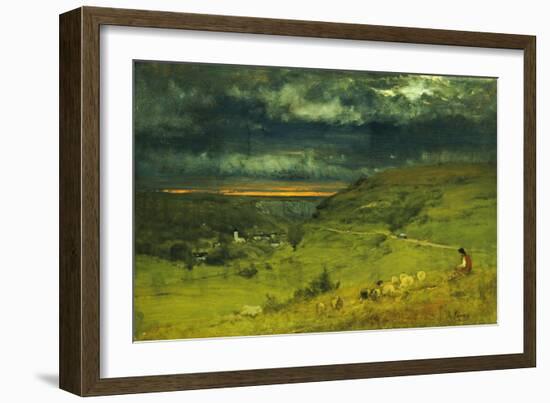 Sunset at et retat-George Inness-Framed Giclee Print