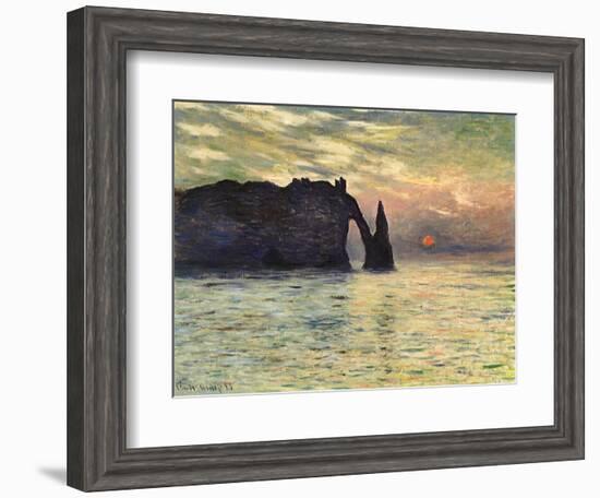 Sunset at Etretat, 1883-Claude Monet-Framed Giclee Print