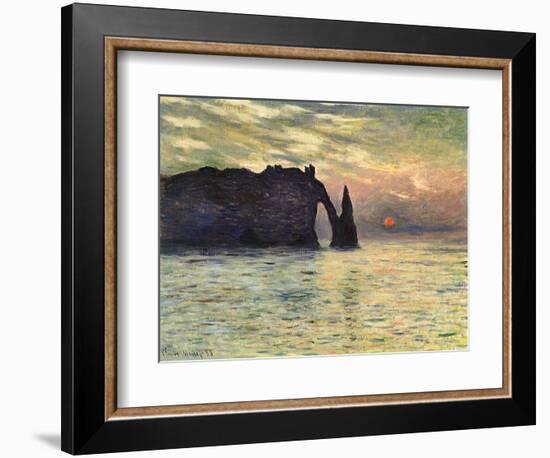 Sunset at Etretat, 1883-Claude Monet-Framed Giclee Print