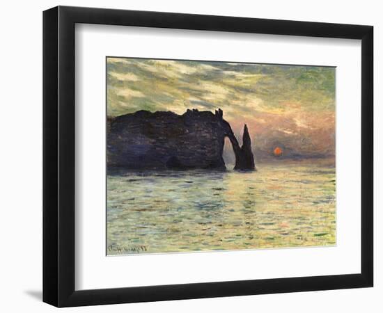 Sunset at Etretat, 1883-Claude Monet-Framed Giclee Print