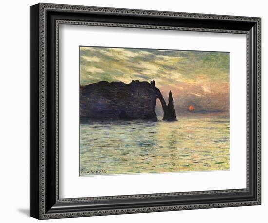 Sunset at Etretat, 1883-Claude Monet-Framed Giclee Print