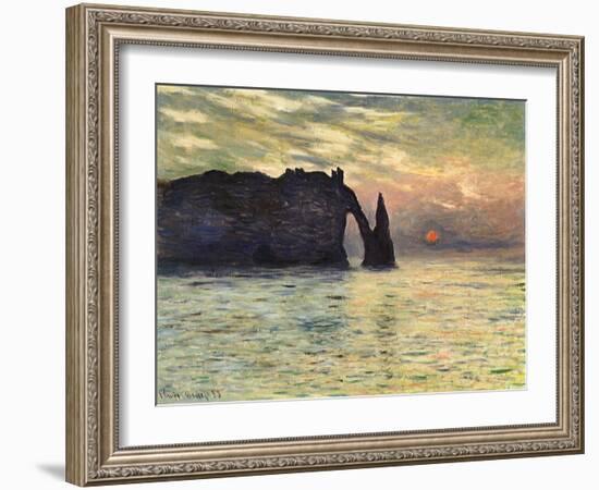 Sunset at Etretat, 1883-Claude Monet-Framed Giclee Print