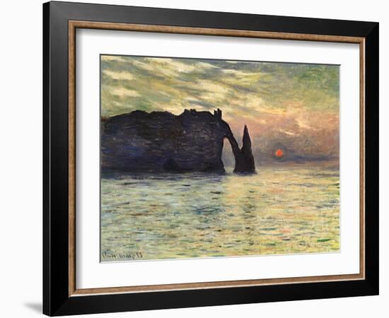 Sunset at Etretat, 1883-Claude Monet-Framed Giclee Print