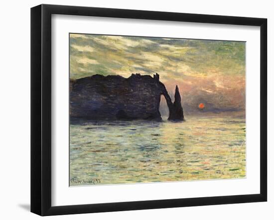 Sunset at Etretat, 1883-Claude Monet-Framed Giclee Print