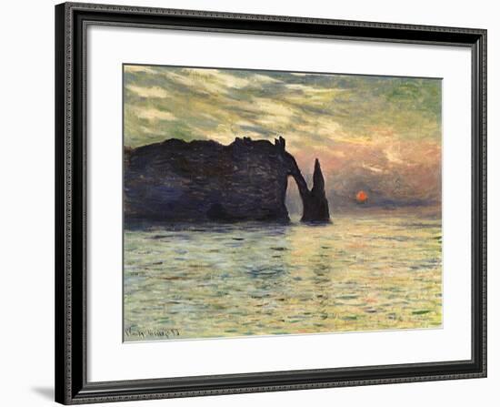 Sunset at Etretat, 1883-Claude Monet-Framed Giclee Print