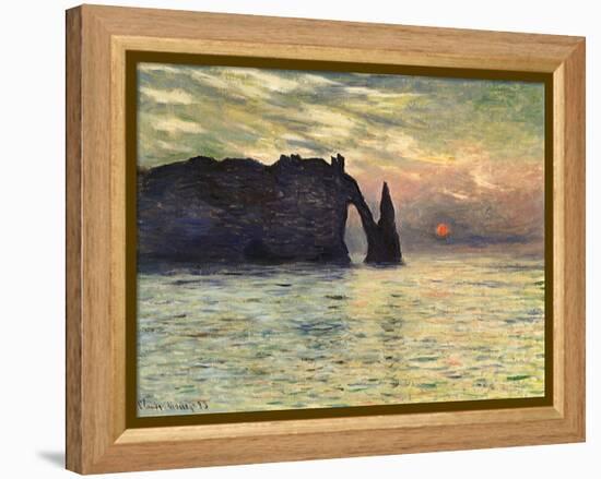 Sunset at Etretat, 1883-Claude Monet-Framed Premier Image Canvas