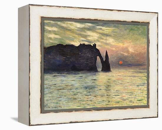 Sunset at Etretat, 1883-Claude Monet-Framed Premier Image Canvas