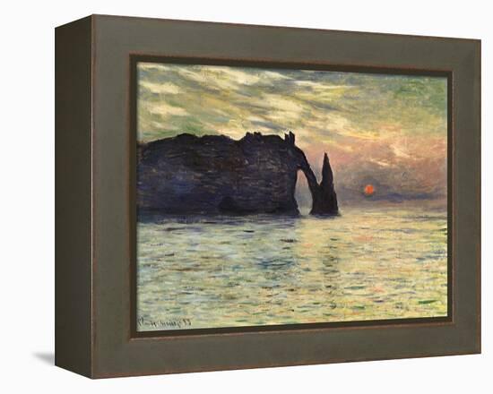 Sunset at Etretat, 1883-Claude Monet-Framed Premier Image Canvas