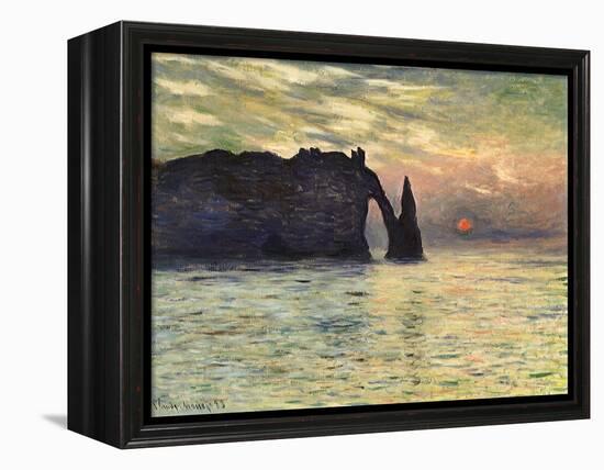 Sunset at Etretat, 1883-Claude Monet-Framed Premier Image Canvas